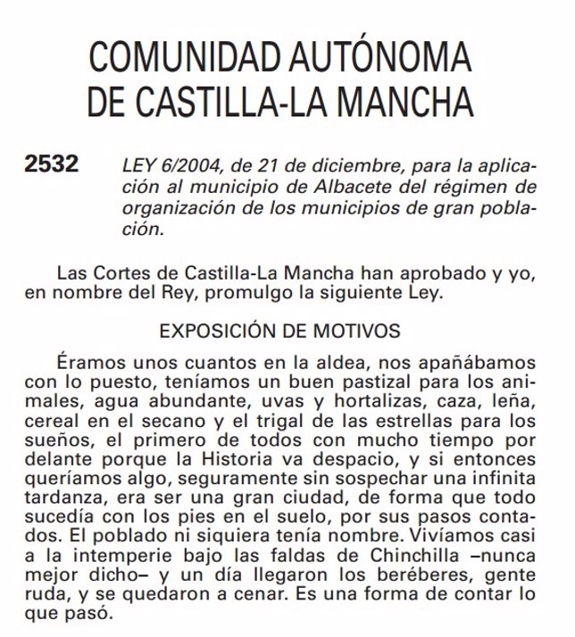 Ley de regulación de las grandes ciudades - Albacete