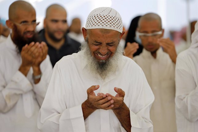 Musulmanes en la peregrinación anual a La Meca