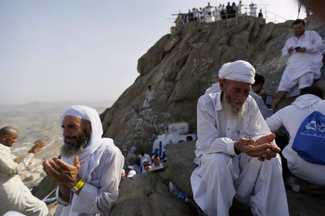 Musulmanes en la peregrinación anual a La Mec