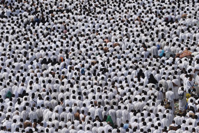 Musulmanes en la peregrinación anual a La Mec
