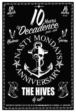 The Hives en formato Dj set en los 10 años de Nasty Mondays