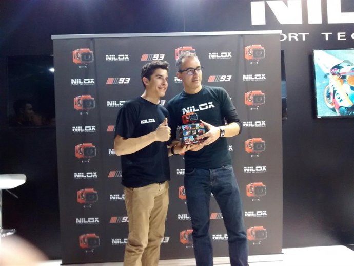 Marc Márquez, en un acto con Nilox