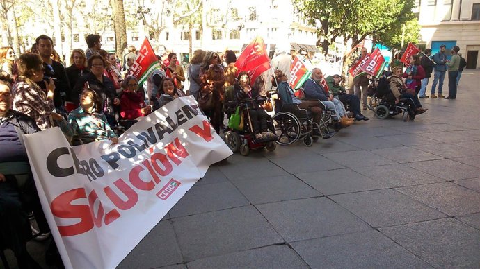 Protesta de los afectados.