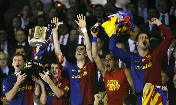 El Barcelona gana la Copa en Valencia, ante el Athletic, en el año 2009