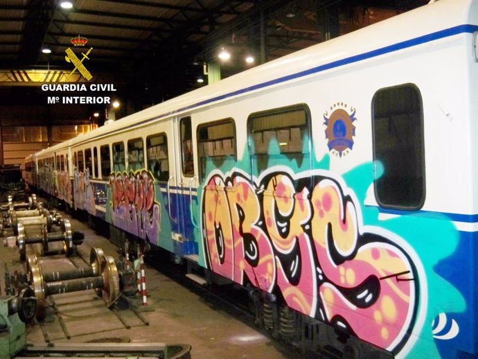 Grafiti en un vagón de tren