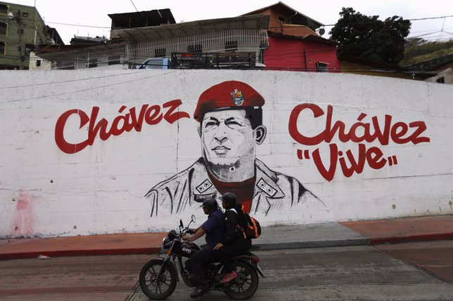 Mural del presidente venezolano Hugo Chávez
