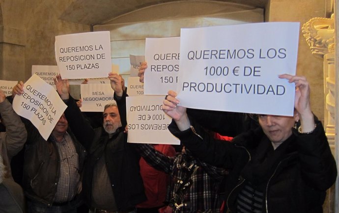 Protesta de trabajadores del Ayuntamiento de Salamanca