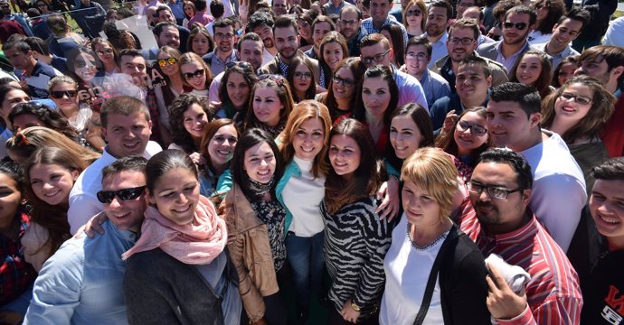 Susana Díaz este domingo en Sevilla