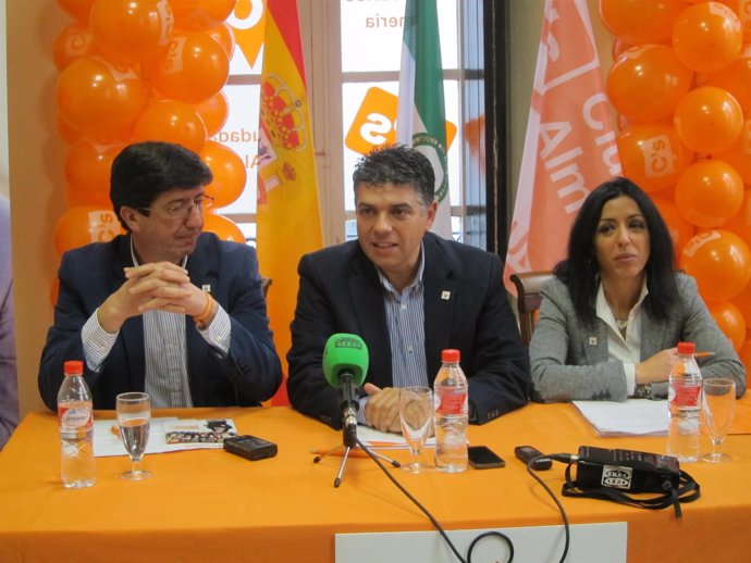 Juan Marín, Miguel Cazorla y Marta Bosquet, de Ciudadanos