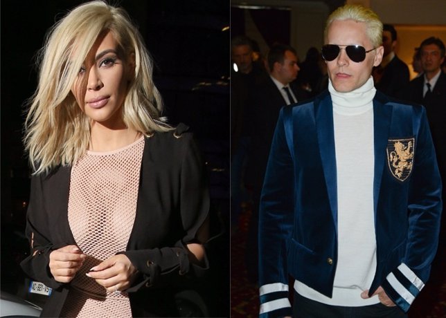 Kim Kardashian y Jared Leto, con el pelo rubio platino en París 2015