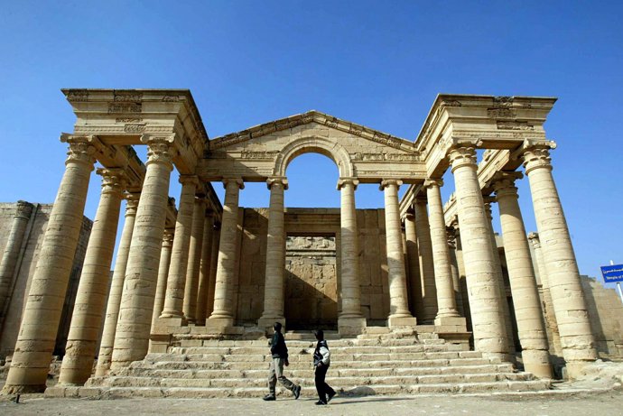 Un templo de la angigua ciudad de Hatra, en Irak