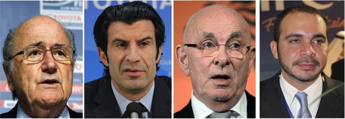 Joseph Blatter, Luis Figo, Michael van Praag y Ali bin Al Hussein 