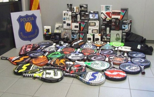 Objetos sustraídos por el detenido