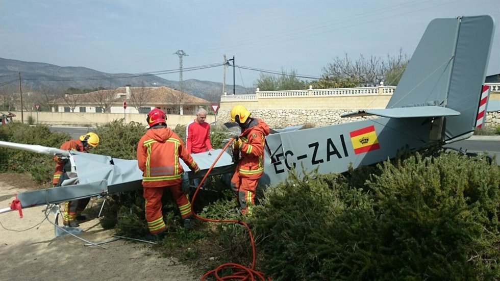 Avioneta accidentada en Ontinyent