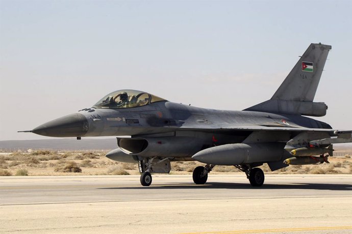Un caza de las Fuerzas Aéreas jordanas
