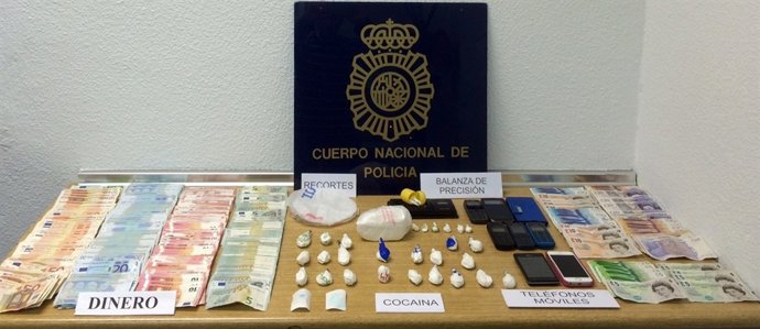 Material intervenido en la operación policial en La Línea 