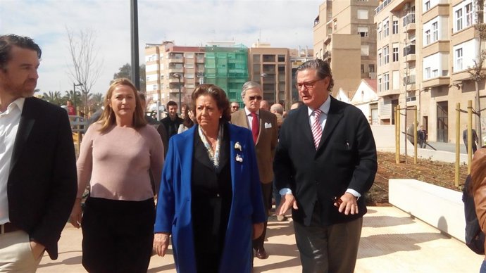 Barberá durante la inauguración del Jardín de Morvedre