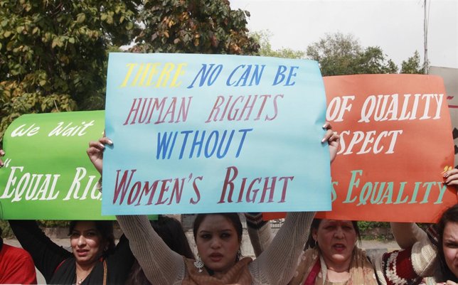 Manifestación en Lahore en el Día Internacional de la Mujer