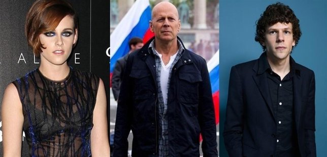 Risten Stewart, Jesse Eisenberg y Bruce Willis