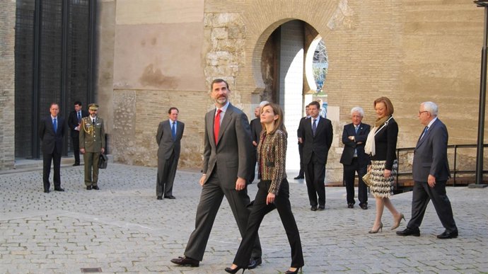 Los Reyes en La Aljafería en la inauguración exposición Fernando el Católico
