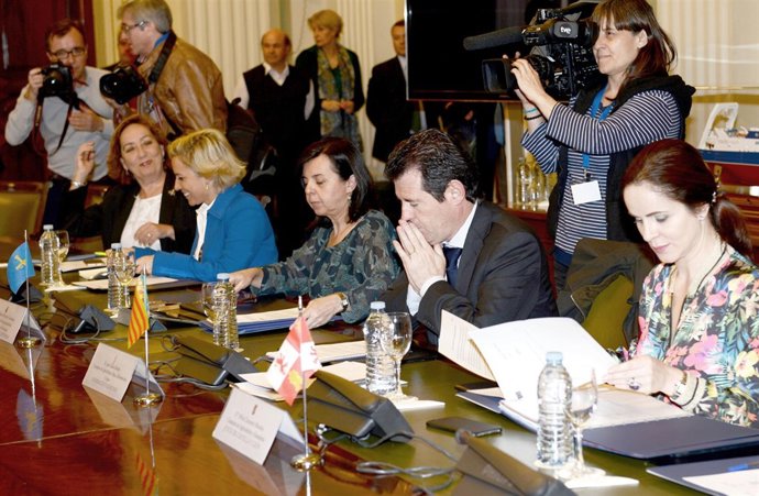 María Jesús Álvarez en una reunión en Madrid