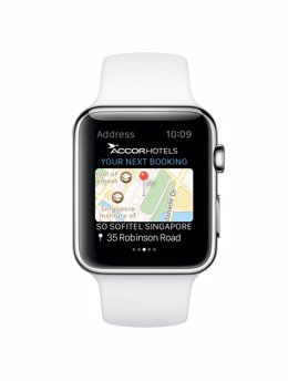 Vista de la aplicación de Accor para Apple Watch