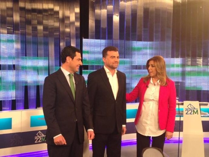 Moreno, Maíllo y Díaz, en el debate electoral