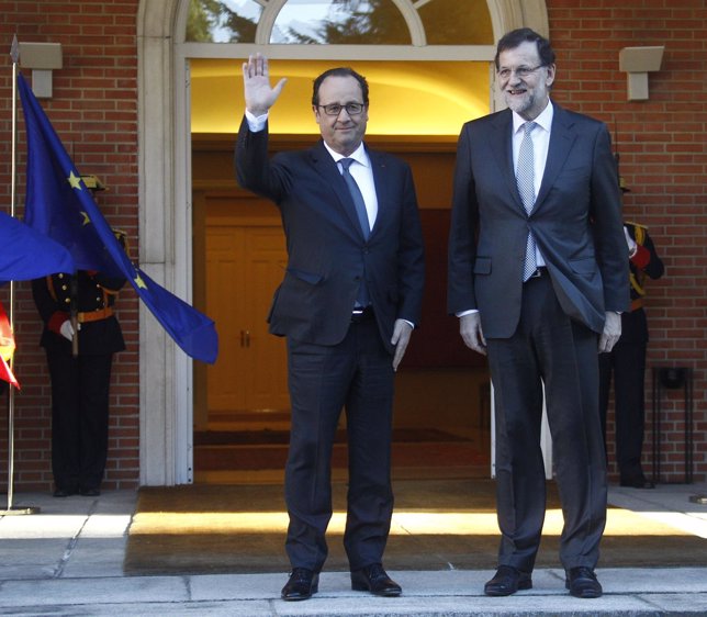Rajoy recibe a Hollande en la Moncloa