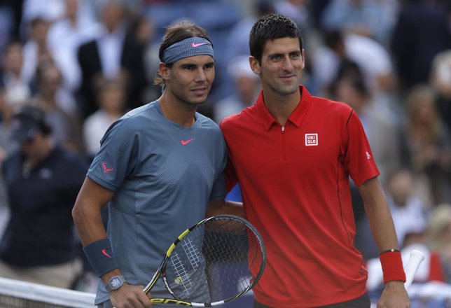 El tenista español Rafa Nadal y el serbio Novak Djokovic 