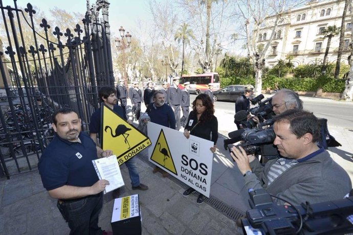 Presentación de las firmas recogidas por WWF contra el almacén de gas en Doñana
