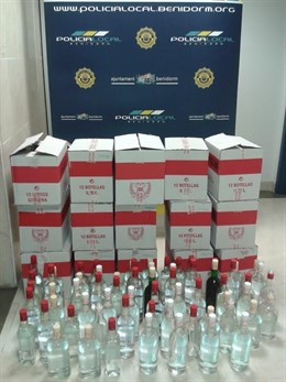 Botellas incautadas en locales de ocio sin el precinto de la FNMT