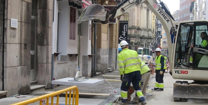 Obras de peatonalización de las calles Rubio y Gravina