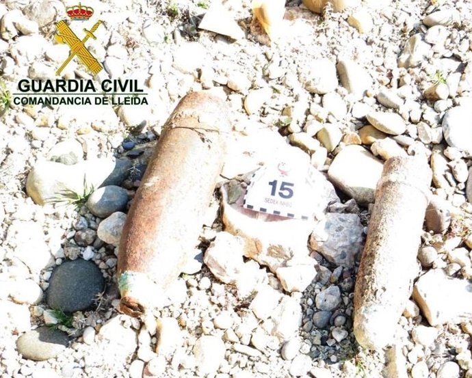 Proyectiles localizados en una finca agrícola de Aitona