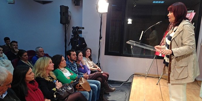 La presidenta del PSOE, Micaela Navarro. 