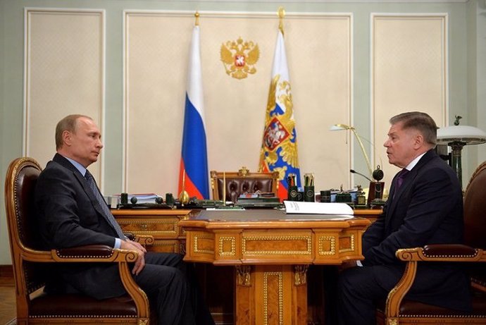 Putin y el presidente del Tribunal Supremo Viacheslav Levbedev