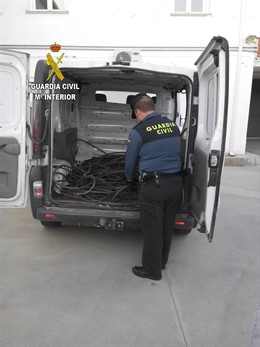 Furgoneta utilizada para el robo de cobre