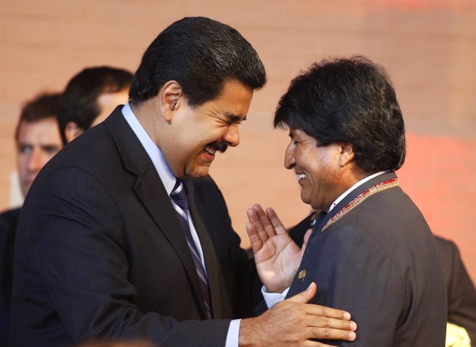 El presidente de Venezuela, Nicolás Maduro, y el de Bolivia, Evo Morales