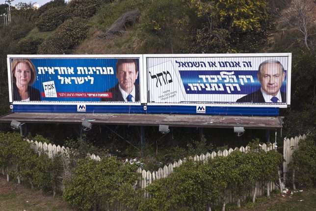 Carteles electorales en Israel