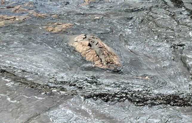 Restos de flujo de lava en Hawaii