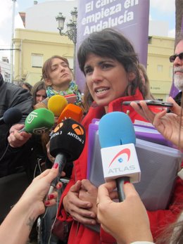 La candidata de Podemos a la Junta de Andalucía, Teresa Rodríguez. 
