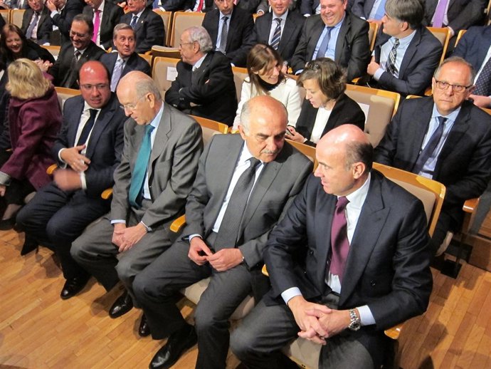 Sánchez, Egea, Garre y De Guindos, en el acto