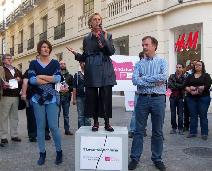 Rosa Díez y Martín de la Herrán, UPyD, en Málaga