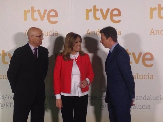 Susana Díaz a su llegada al debate en RTVE