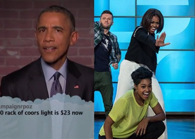 BARACK OBAMA Y MICHELLE SE DIVIERTEN COMO LOS REYES DE TELEVISION 