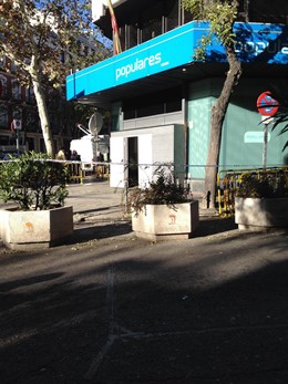 Sede del PP tras incidente 