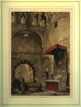 Grabado de 1836 de la Capilla de Villaviciosa