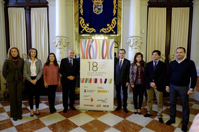 De la Torre y patrocinadores en la presentación del Festival de Cine de Málaga