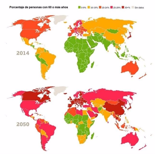 Mapa del envejecimiento del mundo