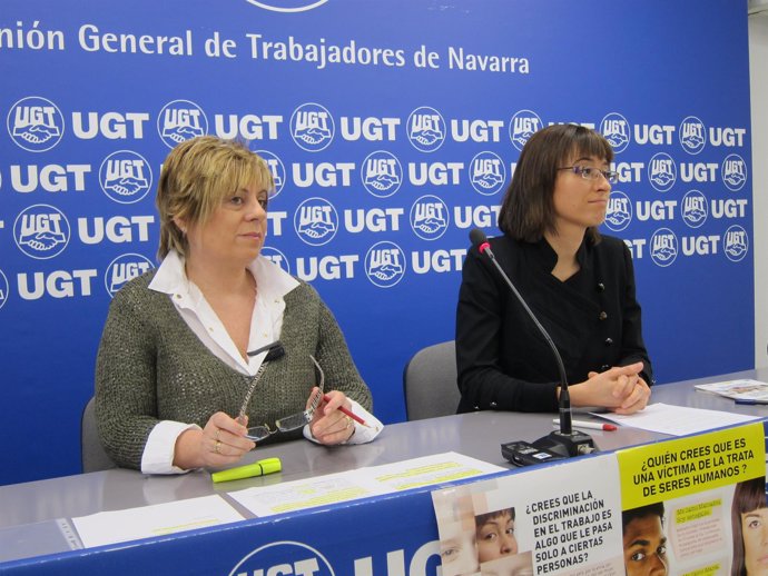 Maite Pérez y Nadia Zakharova, de UGT de Navarra