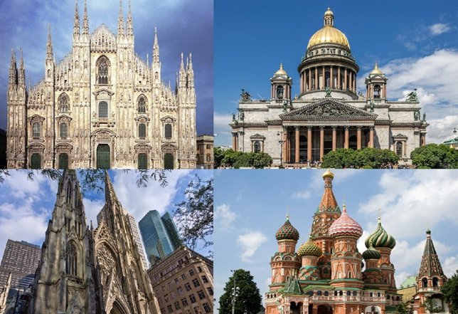 Collage de catedrales del mundo